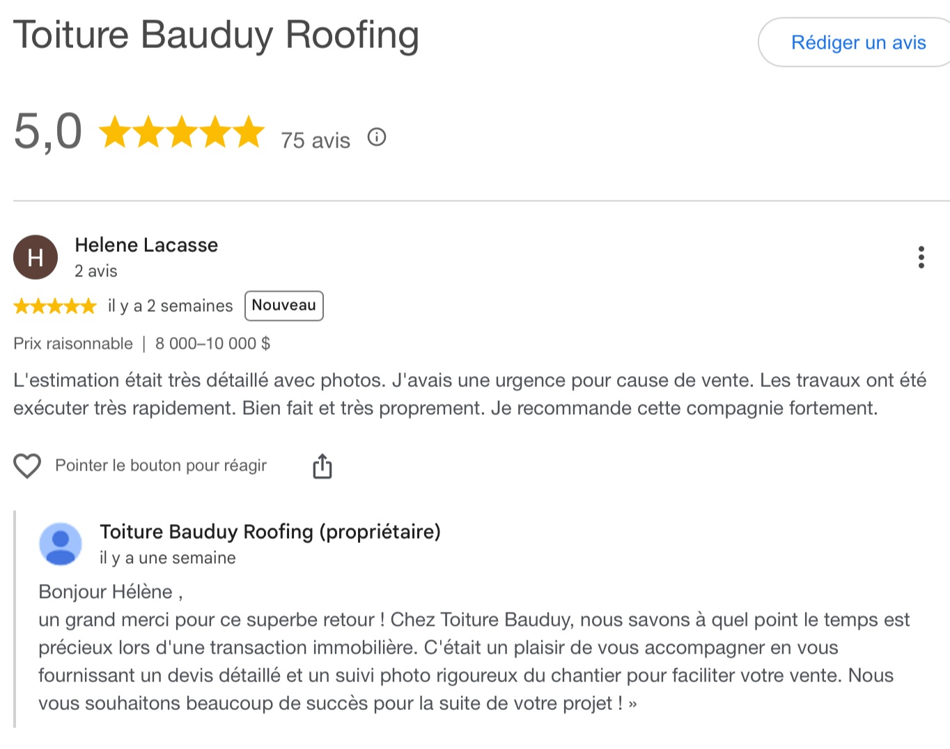 Young woman with long gear smiling wearing jeans jacket and is client of Bauduy roofing to repair her newly purchased house